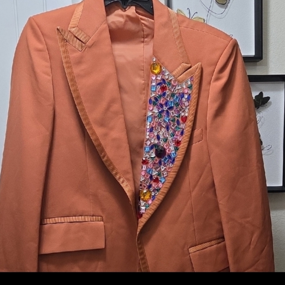 After Six Upcylced Vibrant Orange Blazer - Picture 2 of 4